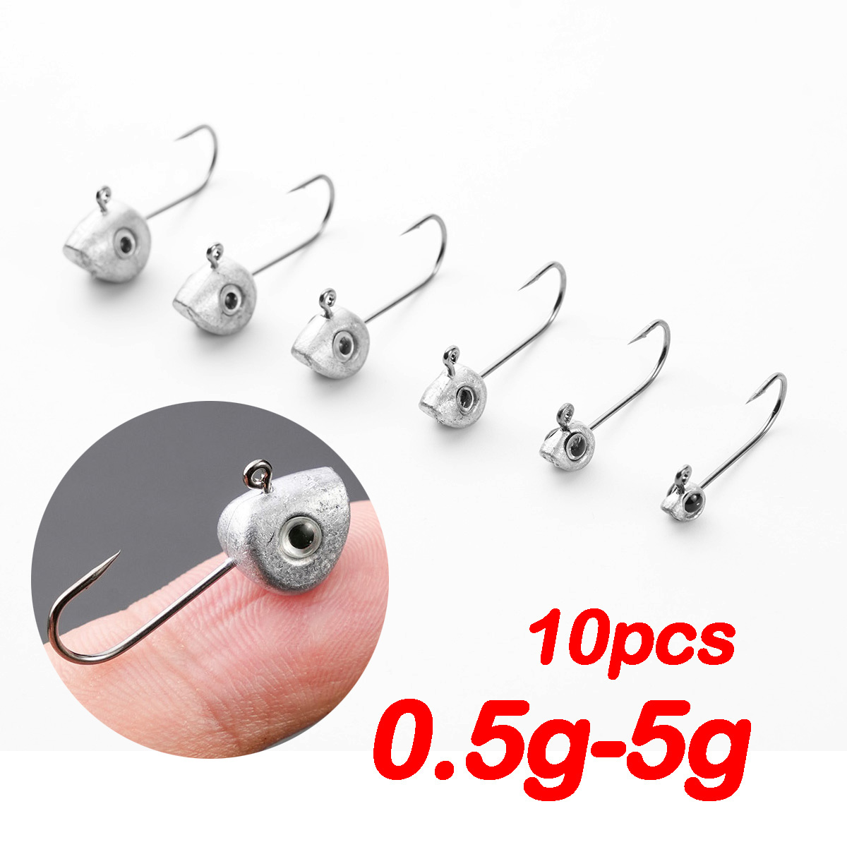 Fishing Hook Offset - 10 шт., мини-крючок с джиг-головкой, 3D