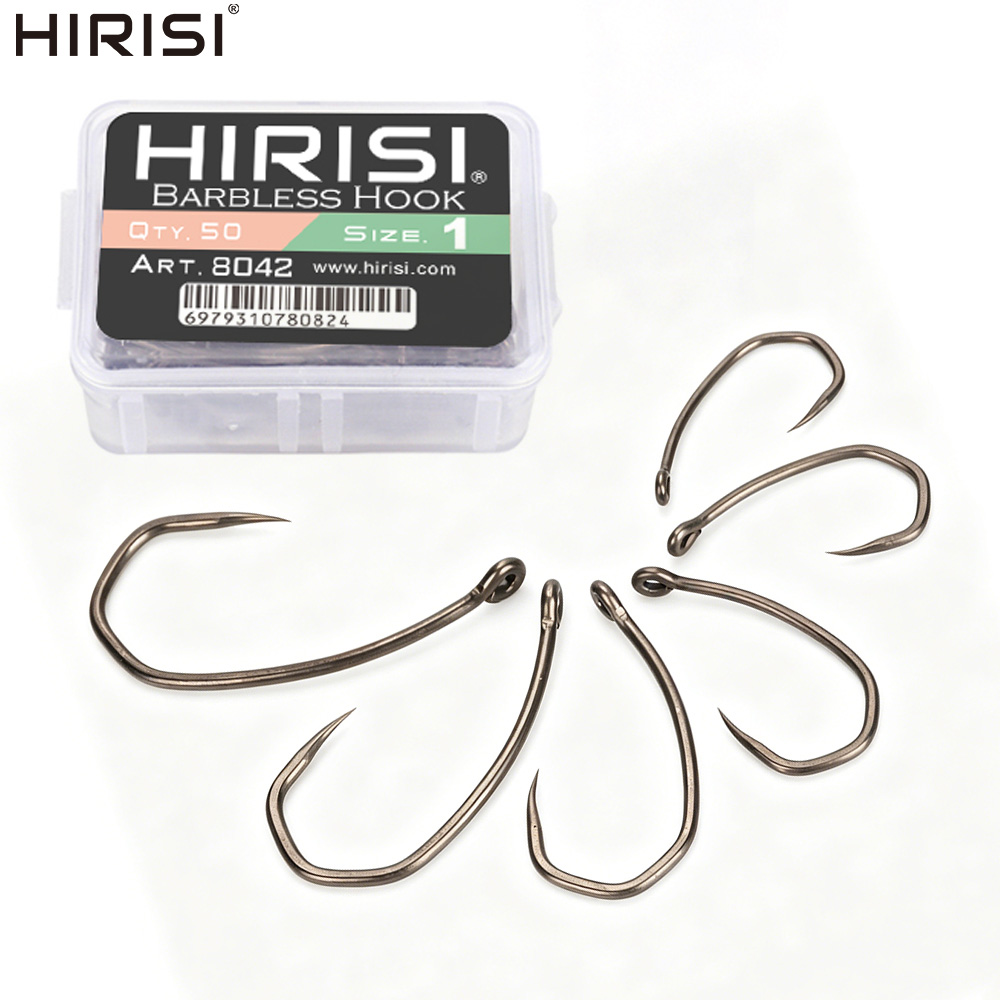 Fishing Hook Barbless - Рыболовные крючки Hirisi 8042, 100 шт.,