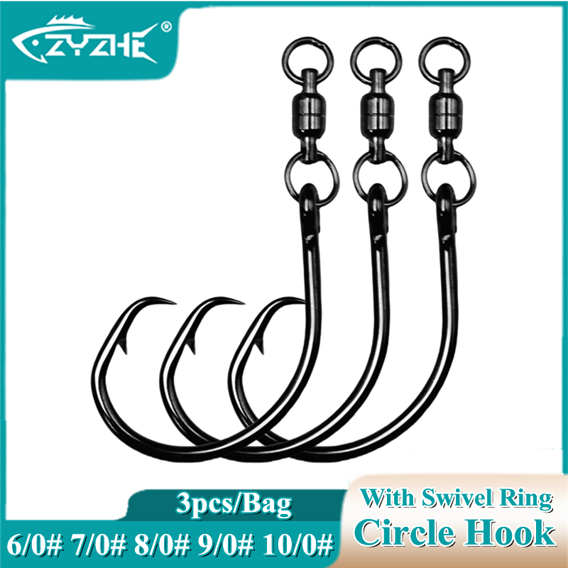 Fishing Hook Barbless - Крючки ZYZHE 3/6/9 шт. с вертлюгом