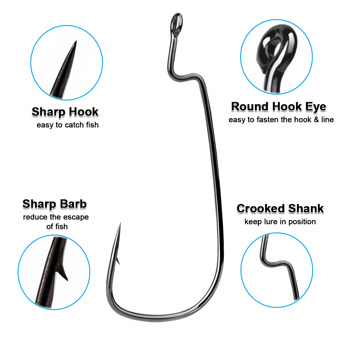 FishTrip 50-100 шт. червячный  – обзор и цена Fishing Hook Offset