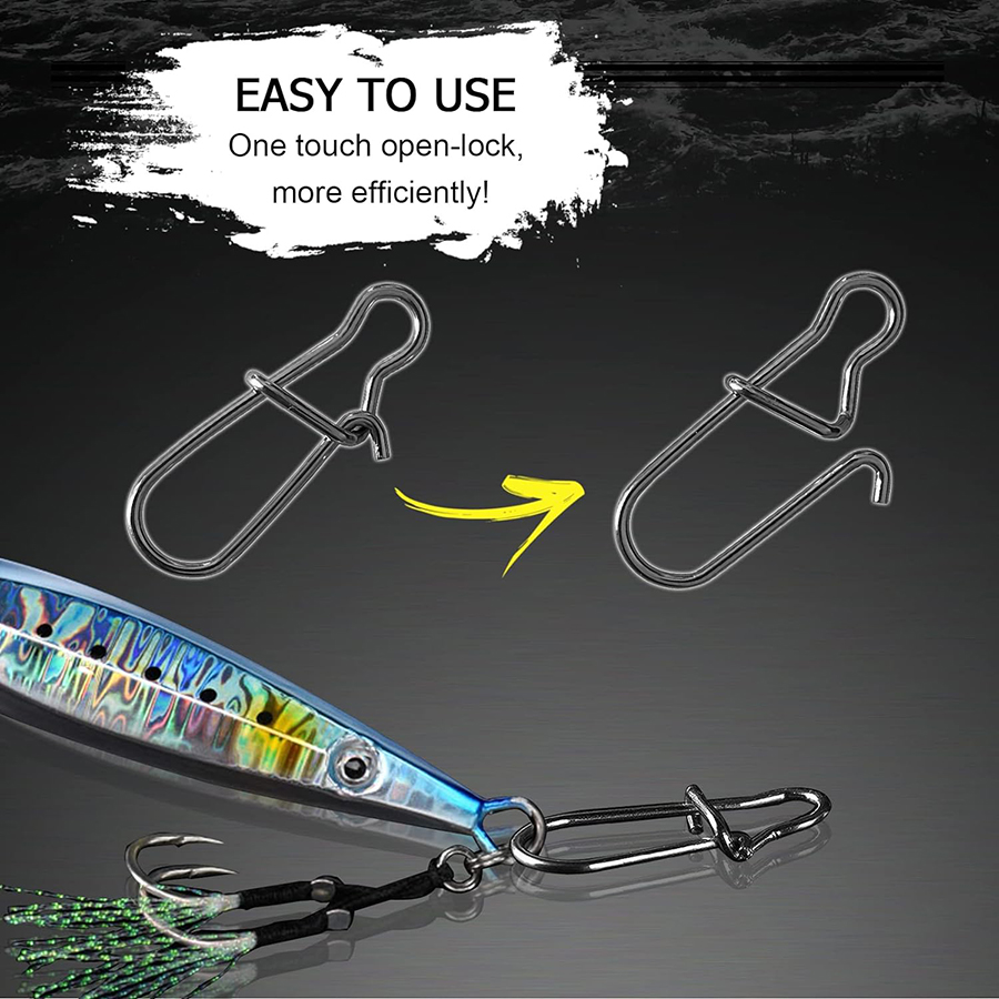 50 шт., защелки для воблеров,  – обзор и цена Fishing Hook Stainless Steel