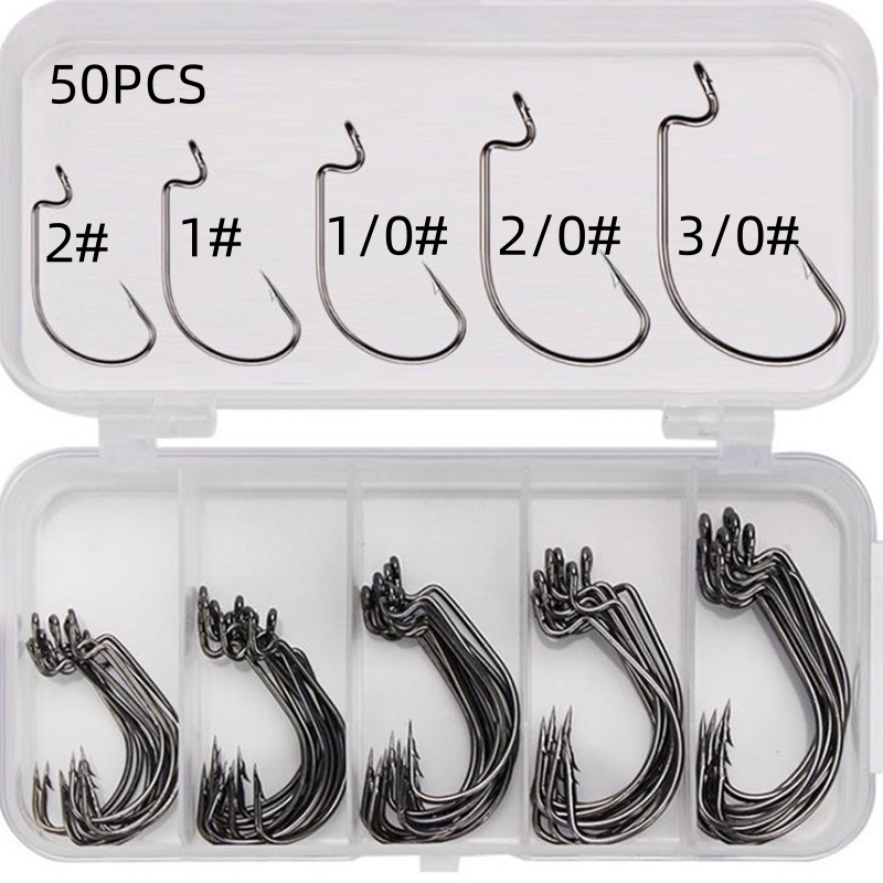 50 шт./упак. Рыболовные крючки – обзор и цена Fishing Hook Box