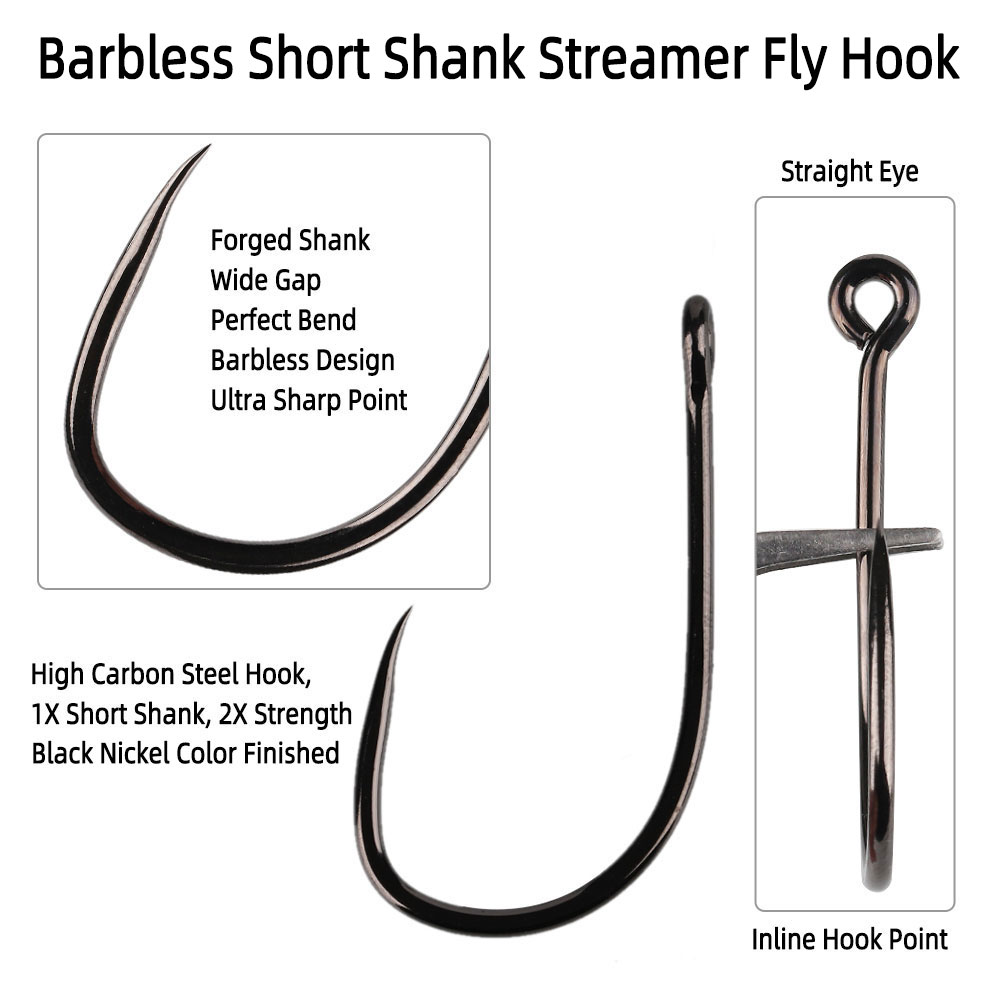20 штук # Крючки для стримеров – обзор и цена Fishing Hook Barbless